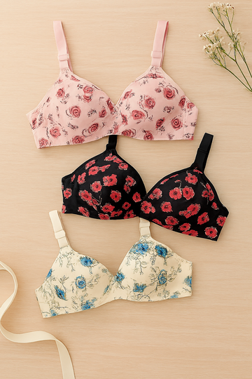 Printed Soft Cotton Padded Bra