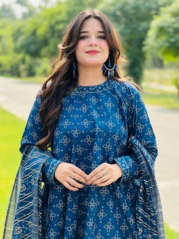 Printed Swiss Lawn Suit